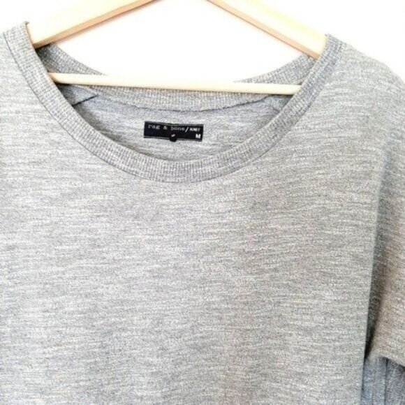 RAG & BONE Knit Sibella Drawstring Waist Dress Grey Sz M - Picture 4 of 16